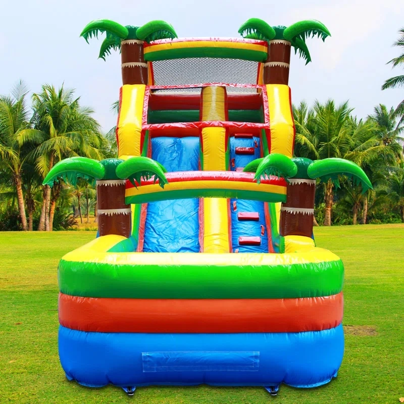 Tobogán acuático inflable de PVC para piscina para niños y adultos, juego de piscina de patio trasero poco profundo para uso en centro comercial residencial en casa