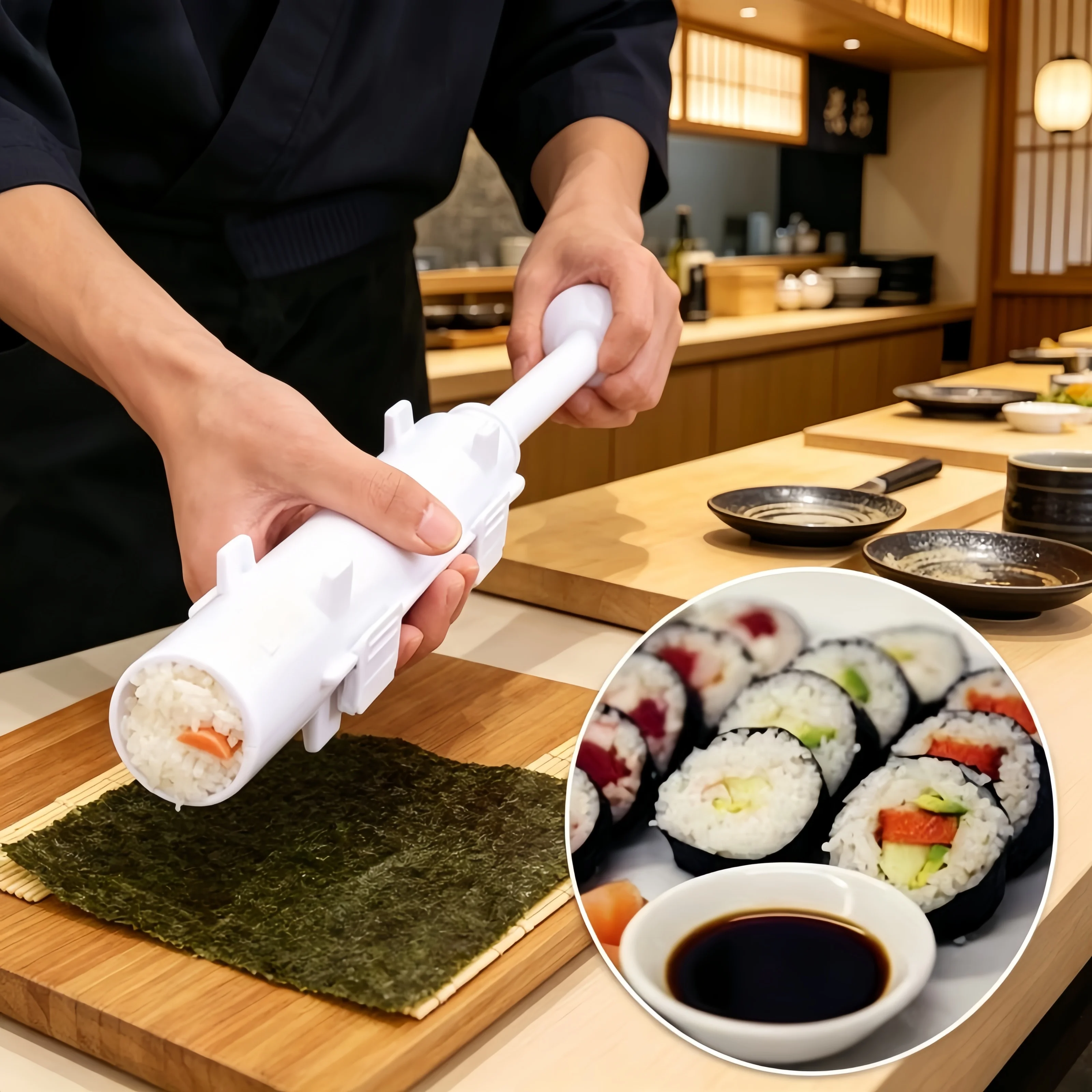 Sushi Making Machine Cylindrical Rolling Mold Easy To Make Multifunctional Hygienic Sushi Tool Kitchen Sushi Accessories