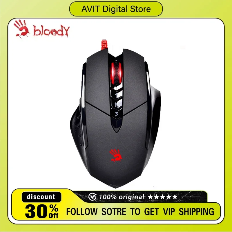 A4tech Bloody V7M E-sports Mouse RGB Ergonomics Design Lightweight Low Latency Pc Business Office Gaming Macro Programming Mouse