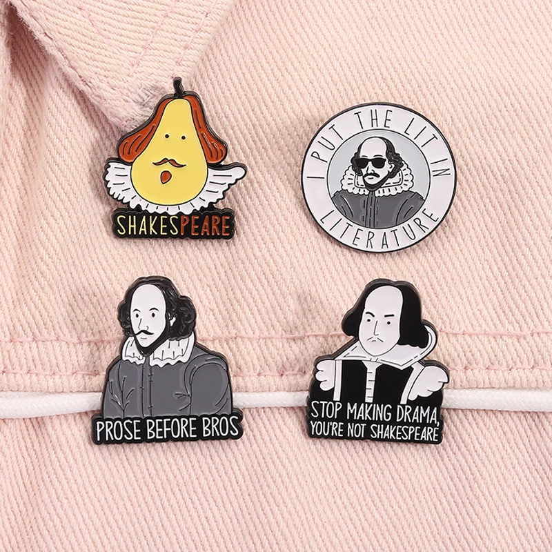 Eu coloquei a lit na literatura Shakespeare esmalte pino citações engraçadas prosa antes das Bros broches lapela crachá jóias presentes para amigos