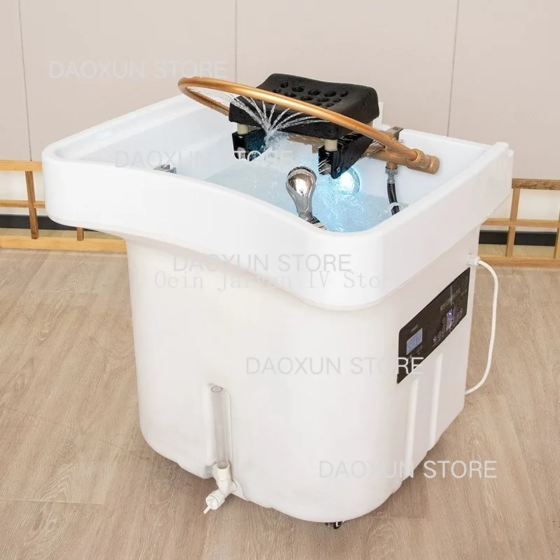 Shampoo Bowl and Salon Chair Hairdresser Chairs Professional Hairdressing Tray Sink Barber Cosmetic spa cheveux Mobile Washbasin