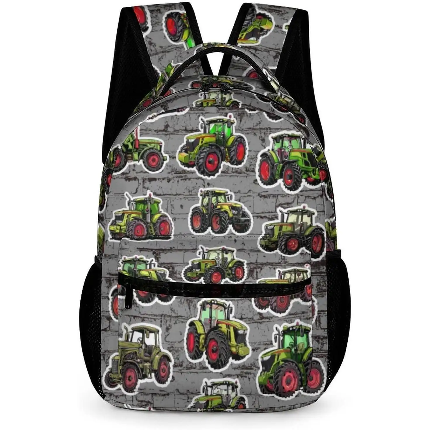 

Kids Girls Boys School, 16 Inches Cute Tractors Theme Bookbag, Adjustable, Lightweight, Large Capacity, Colorful Daily Casual