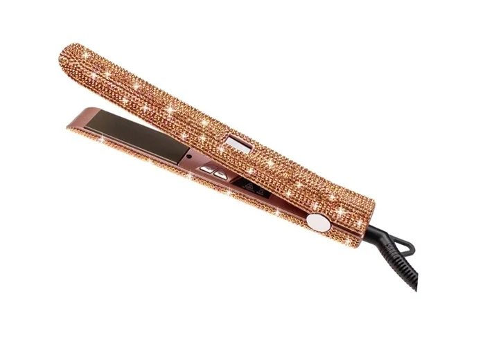 

Iron для волос с кристаллами и бриллиантами, утюжок для выпрямления волос, блестящая мода