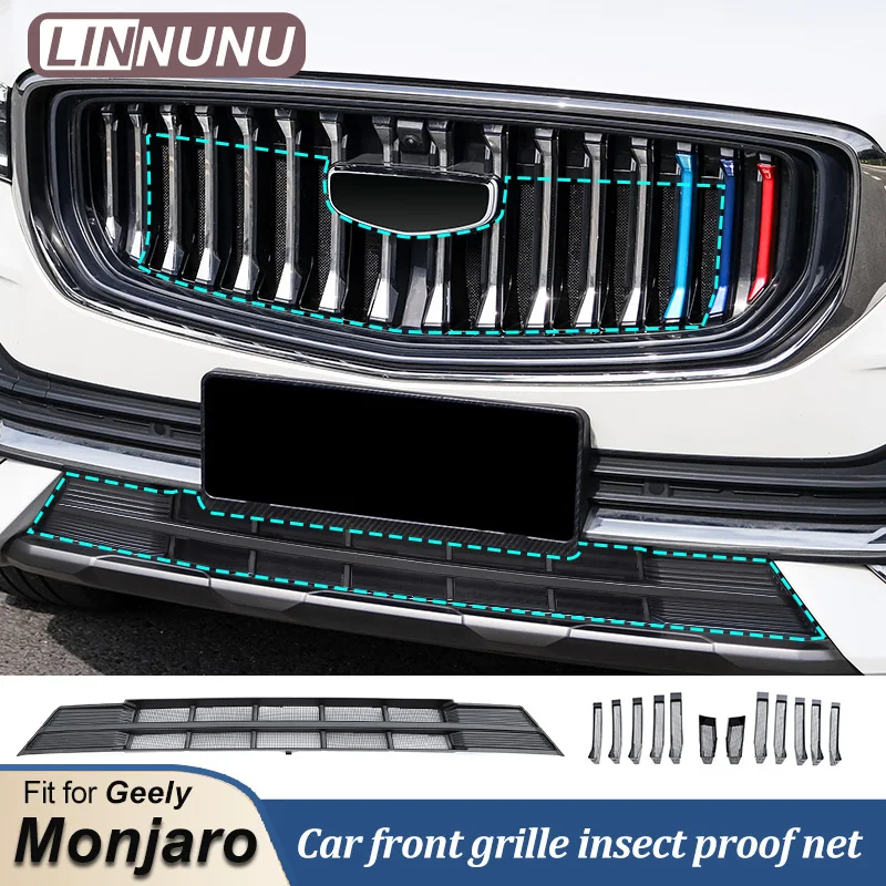 LINNUNU Front Grille insect proof Net Protection Fit for Geely Monjaro KX11 Manjaro 2021-23 XingYueL Insect Screening Mesh Cover