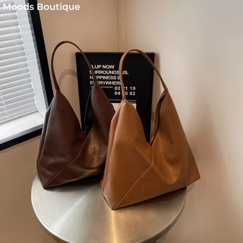 MOODS, bolsos de hombro 2 en 1 de diseñador Retro para mujer, cuero PU suave, Color puro, gran capacidad, bolso de mano Hobo para compras