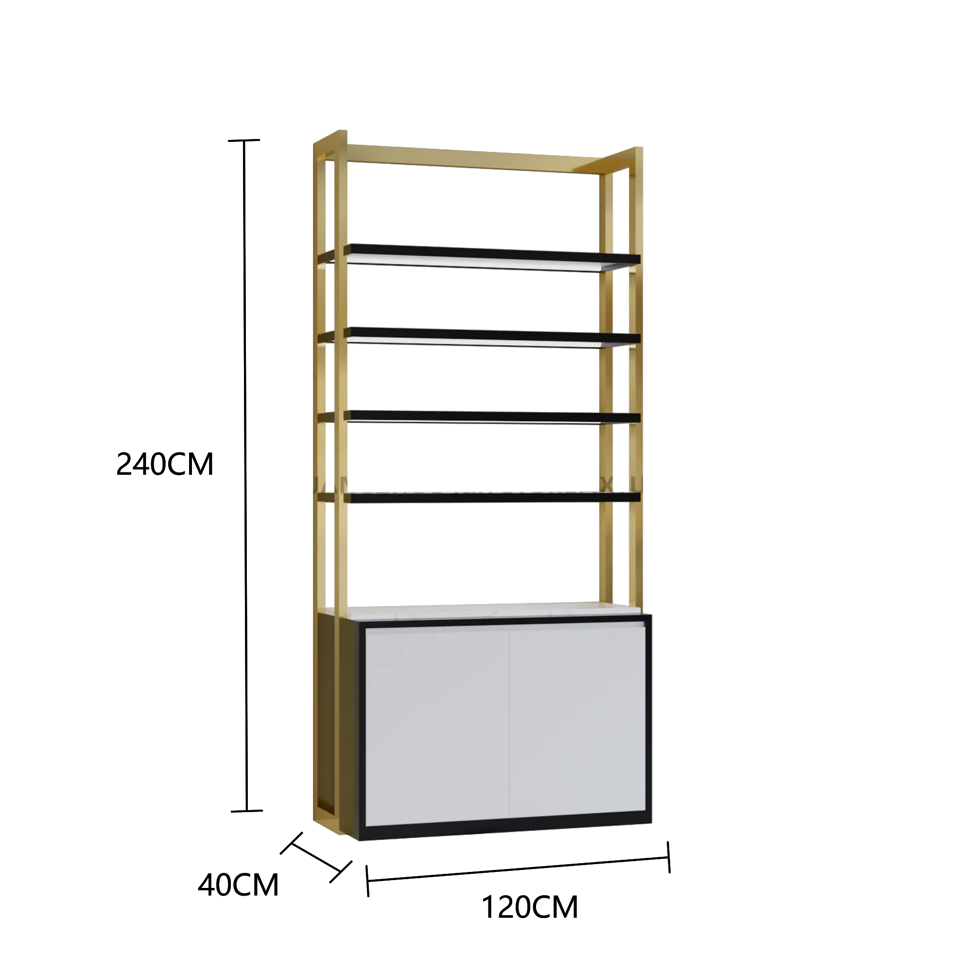 Desain Dekorasi Toko Parfum Gaya Klasik Mengkilap, Rak Display Parfum Kustom, Meja Counter Kabinet, Rak Display Parfum