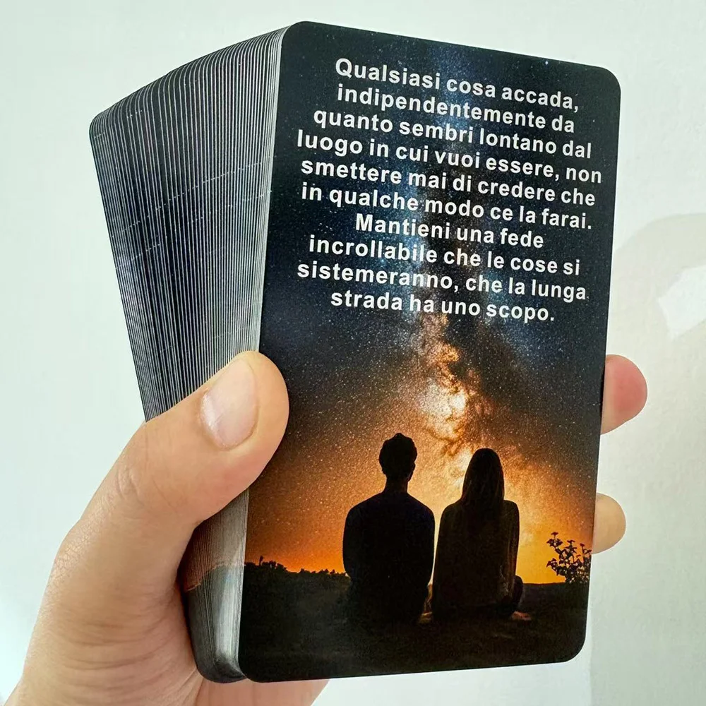 Carte dei tarocchi italiani, messaggio dell'universo Carte Oracle, 54 mazzi con parole chiave, carte Oracle italiane
