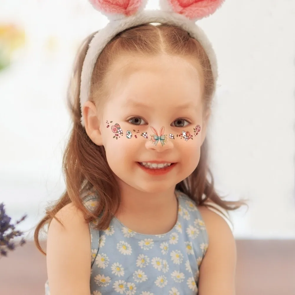 

Creative Carrot Easter Face Tattoo DIY Long Lasting Rabbit Egg Face Tattoo Disposable Funny Face Freckle Stickers Party