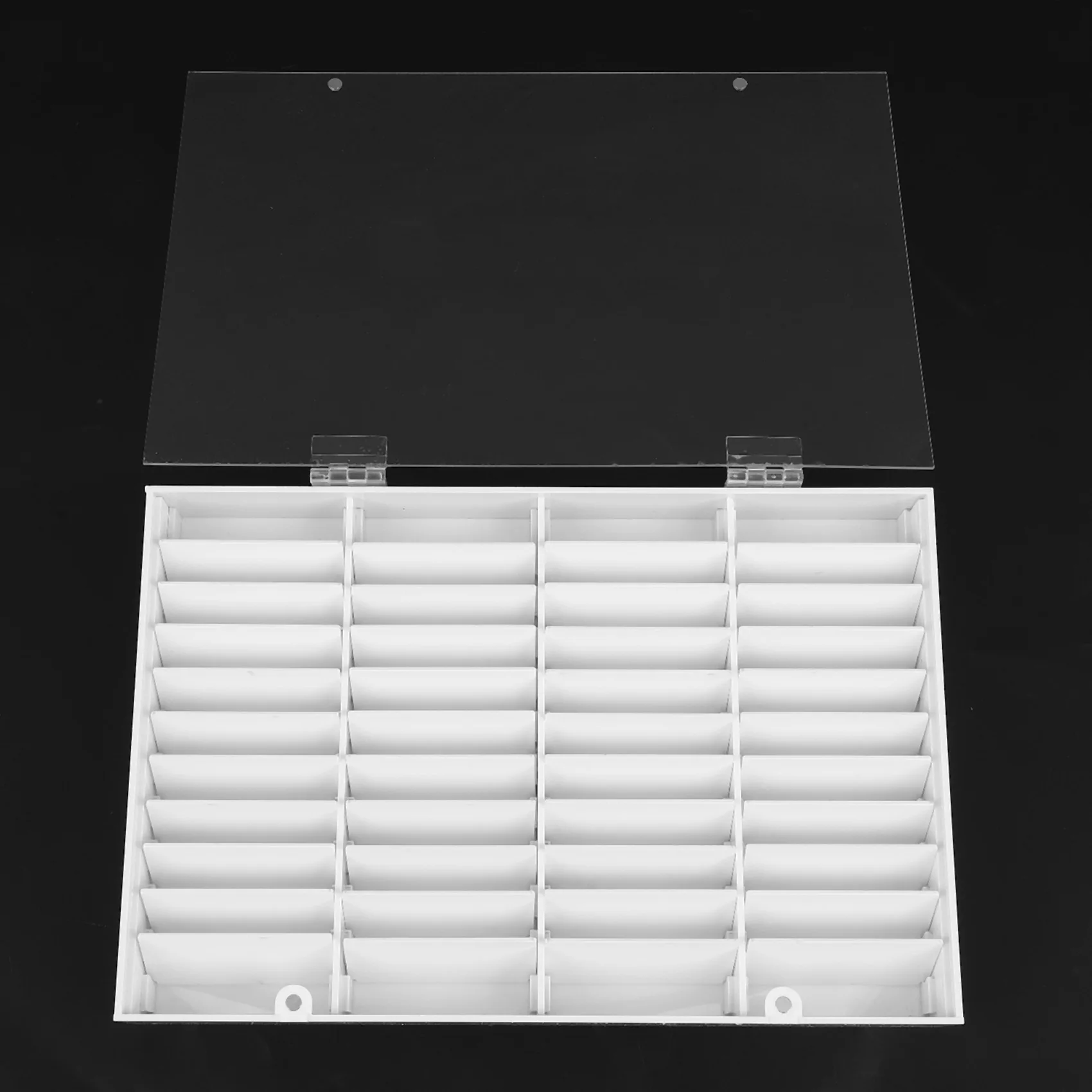 Beauty Fake Nail Tips Storage Box 44 Compartments Nail Tips Color Display Holder Nail Art Decoration Container White