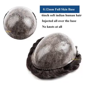 Herrenhaarprothese Perücke, 100% menschliche Haarperücken, männliche Prothese, 0,12-0,14 mm, injizierbare Haut, Perücke, 6 12 Hauptverkaufshaar Natural Hair Porto - №6