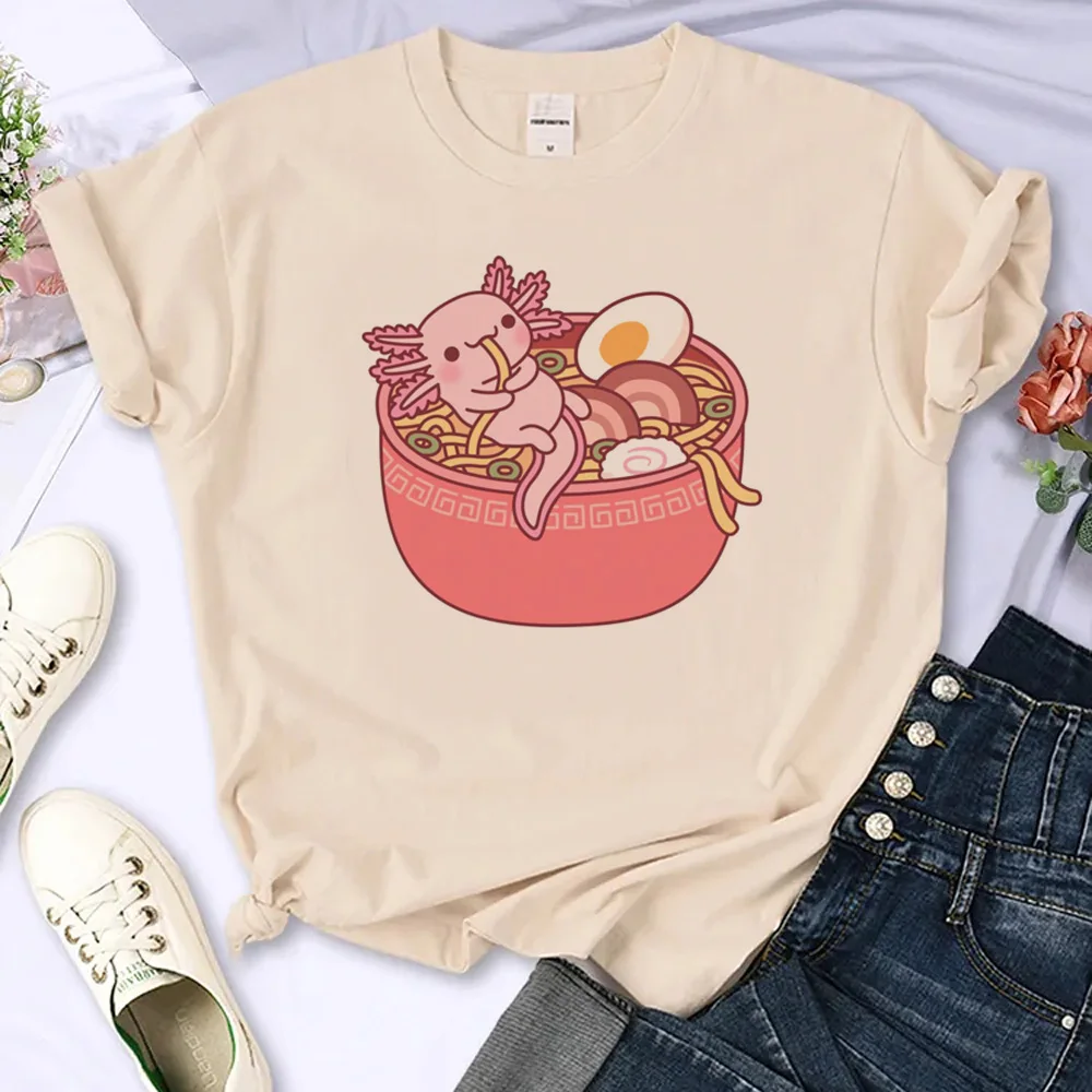 

Axolotl top women manga streetwear funny t shirt girl Japanese clothing