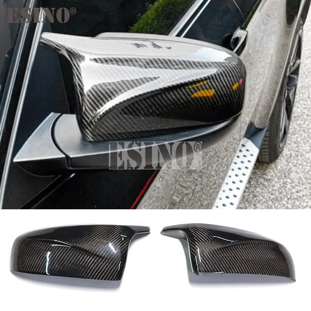 

2 x Car Styling Real Carbon Fiber Rear View Side Mirror Replacement Covers Decorative Case Trims For BMW E70 E71 X5 X6