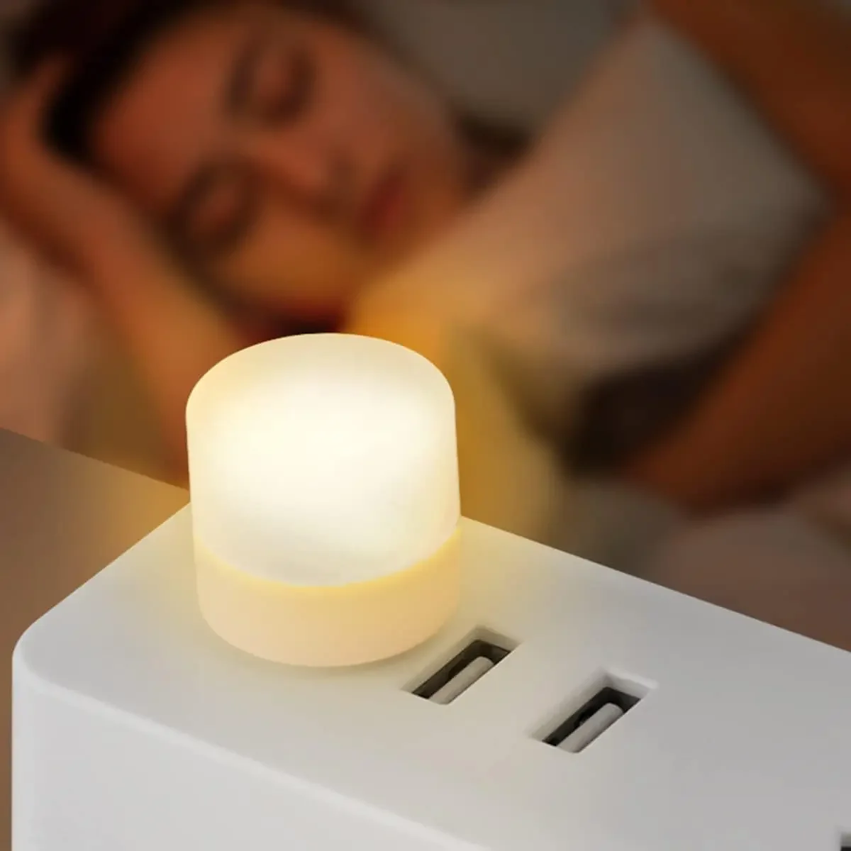 Wholesale USB Plug-in Mini Night Lights LED Lamp Portable Power Bank Charging Eye Protection Reading Bright Warm White Light