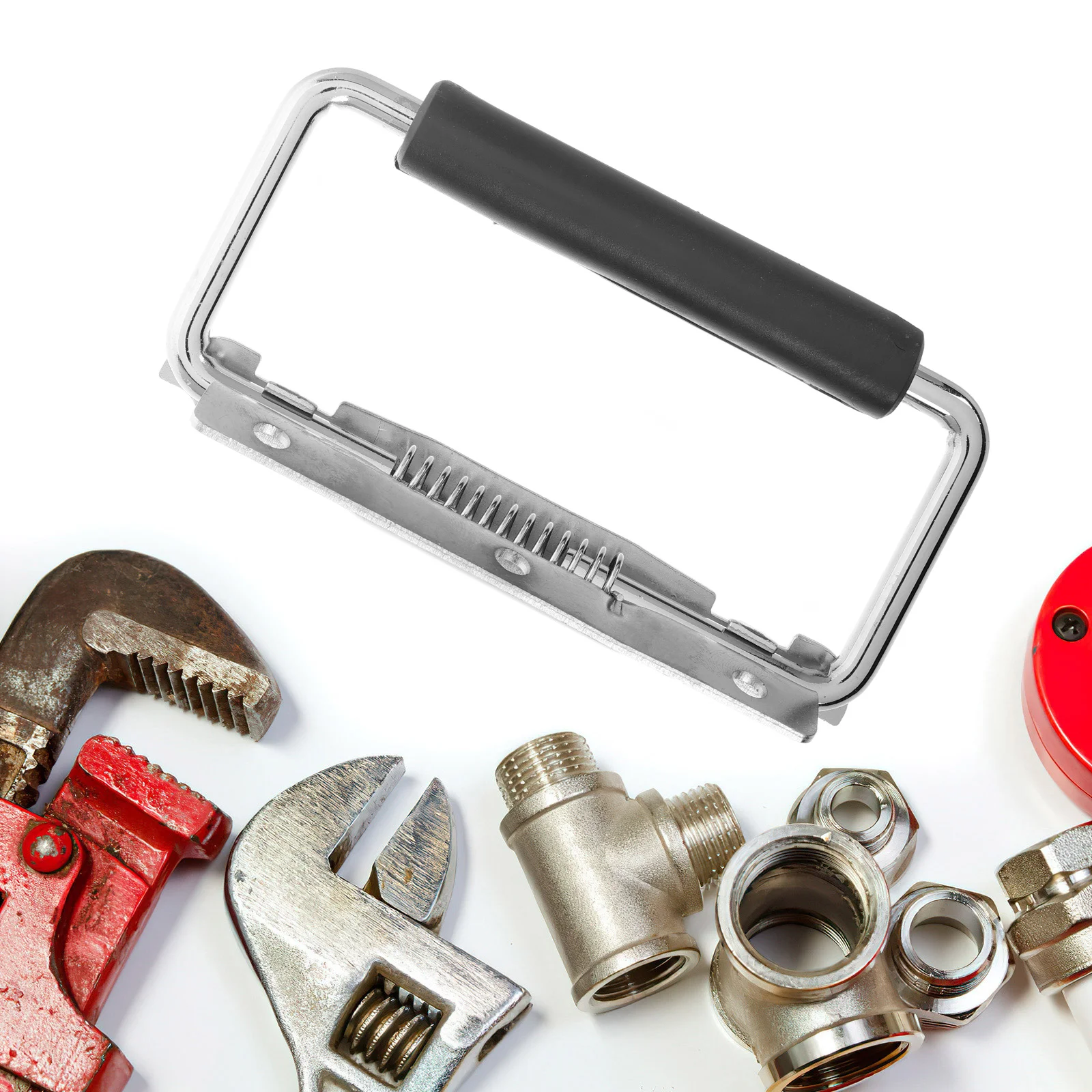 

Stainless Steel Cabinet Pull Handles Heavy Duty Surface Mount With Pvc Grip For Tool Box Kitchen Cabinet Garage Door Chest