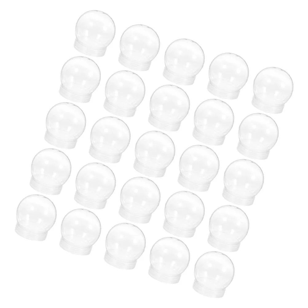 

25pcs Plastic Snowball Clear Fillable Baubles Diy Candy Storage Transparent Snack Box Home Decoration Festival Party Supply
