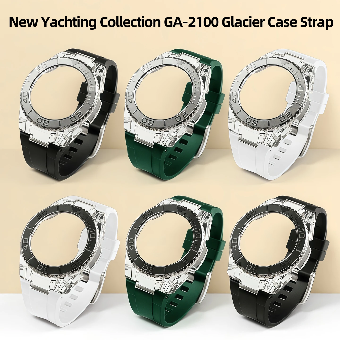 Nueva Colección Náutica GA-2100, Correa y Caja Glacier para Reloj GA2110 B2100, Accesorios para Casio Rolex Water Ghost de Acero Inoxidable