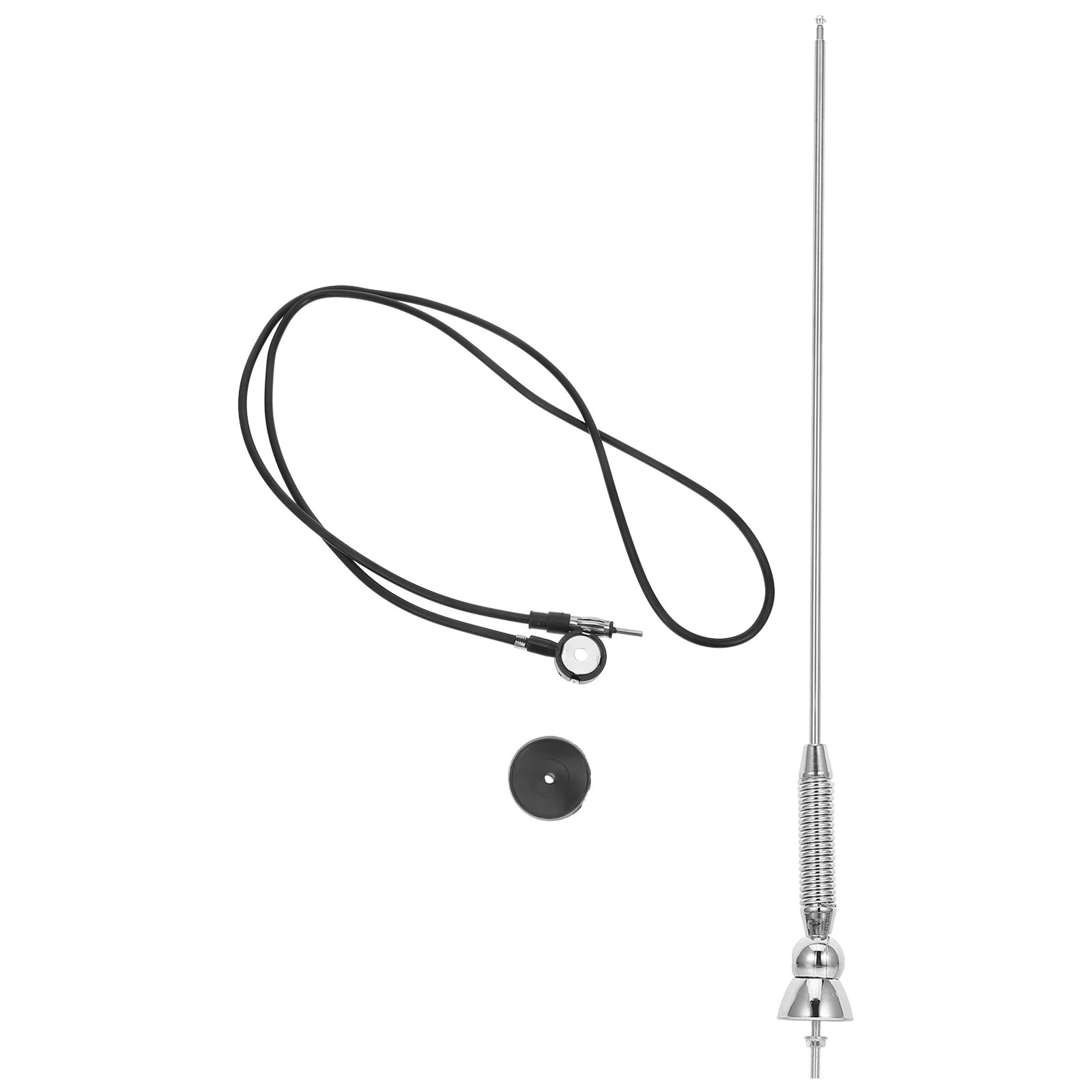 

Car Antenna 18.5 Inch Silver Cable Stable Radio Signal Copper Mount Compatible Models Roof Antenna Replacement Automotive