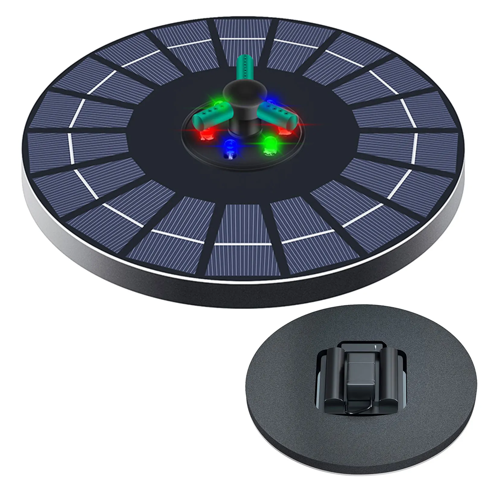 9V/4/6W W fontanna solarna 360 obracanie dyszy kolorowe światła RGB pływające fontanna-wodospad oczko wodne dekoracja zewnętrzna