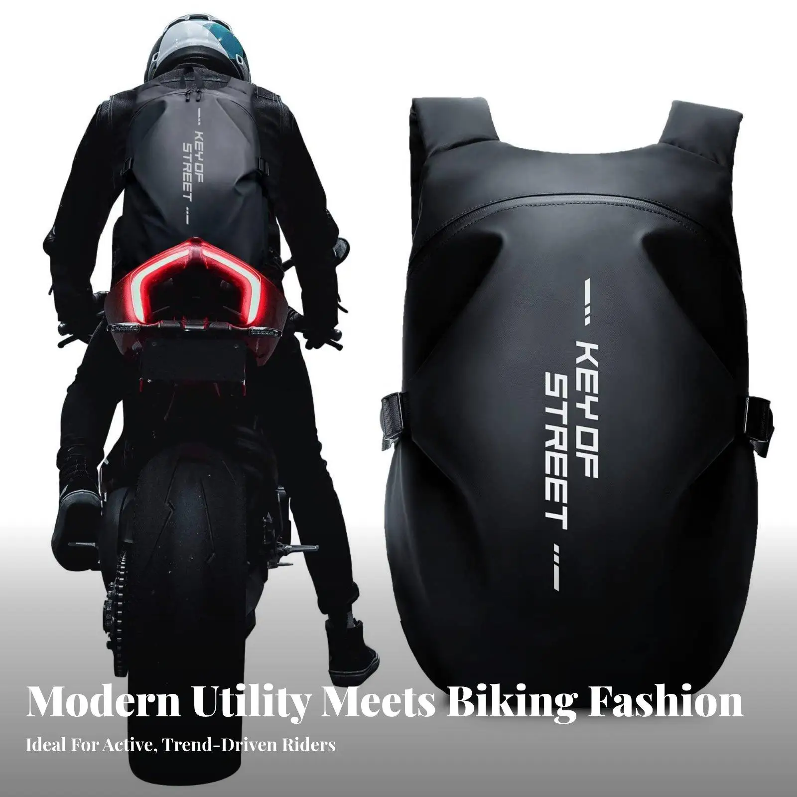 Picture 5: Motorcycle Backpack Reflective Large Capacity Waterproof Riding Rucksack for