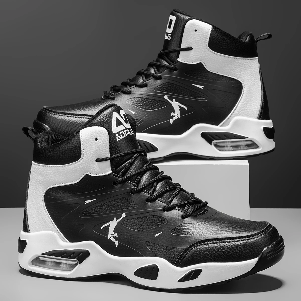 Fashion High-Top Basketball Shoes for Men Women Comfortable Leather Outdoor Training Athletic Sneakers Free Shipping