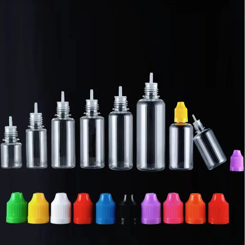 5Pcs Empty 3/5/10/15/20/30/50/100/120ml PET Plastic Dropper Bottles E Liquid Dispensor Refillable Applicator  Sample Containers