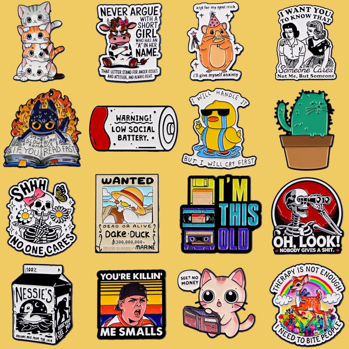 I NEED TO BITE PEOPLE Enamel Pin Duck Quotes Brooches For Women Men Lapel Pin Bags Badges Party Gifts Clothing Accessories