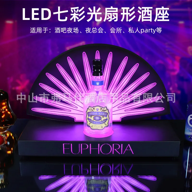 

Светящийся держатель для вина для бара. Новый веерообразный держатель. Красная зарубежная стойка для шампанского. Светодиодная подставка со светящейся подставкой.