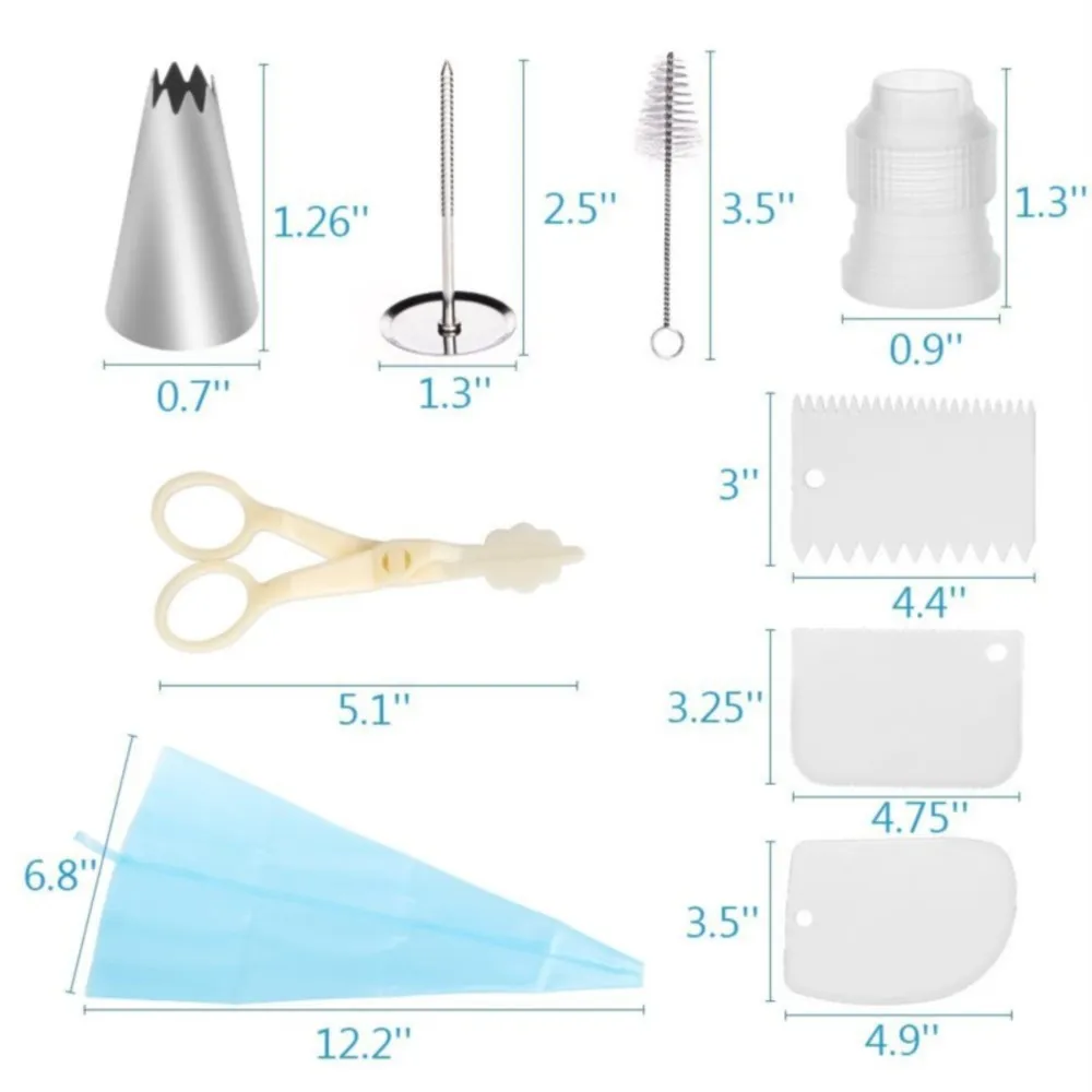 36Pcs Nozzle Set Cake Nozzle TPU Piping Bag Piping Nails Cake Decoration Accessories Pastry Bakery Accessories Cupcake Liners