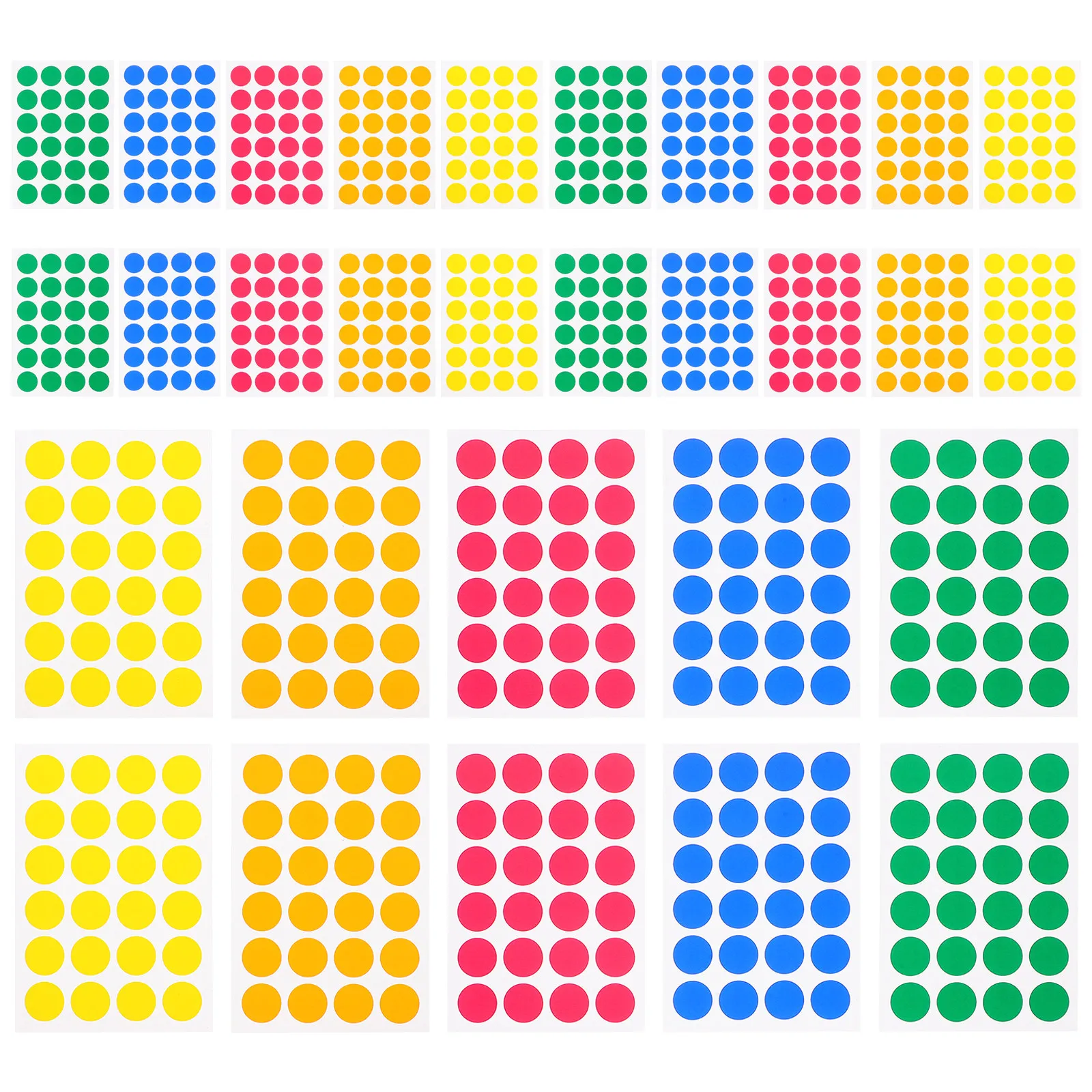

720Pcs Self Adhesive Colored Round Stickers Small Dot Labels for Scrapbooking Labeling Paper Crafts Round Color Coding Dots