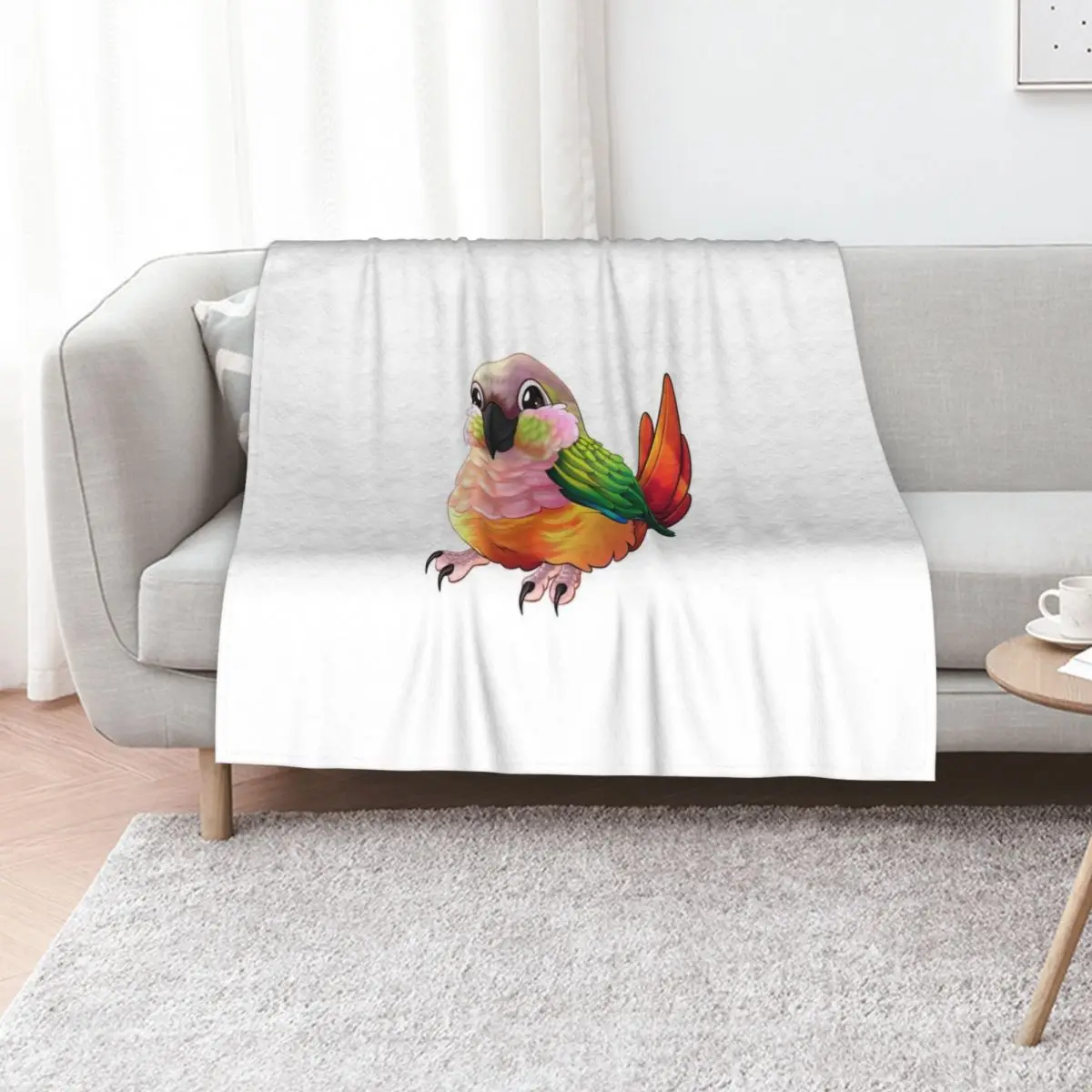 

Pineapple Green-cheek Conure Throw Blanket Polar Plush warm for winter Comforter Blankets