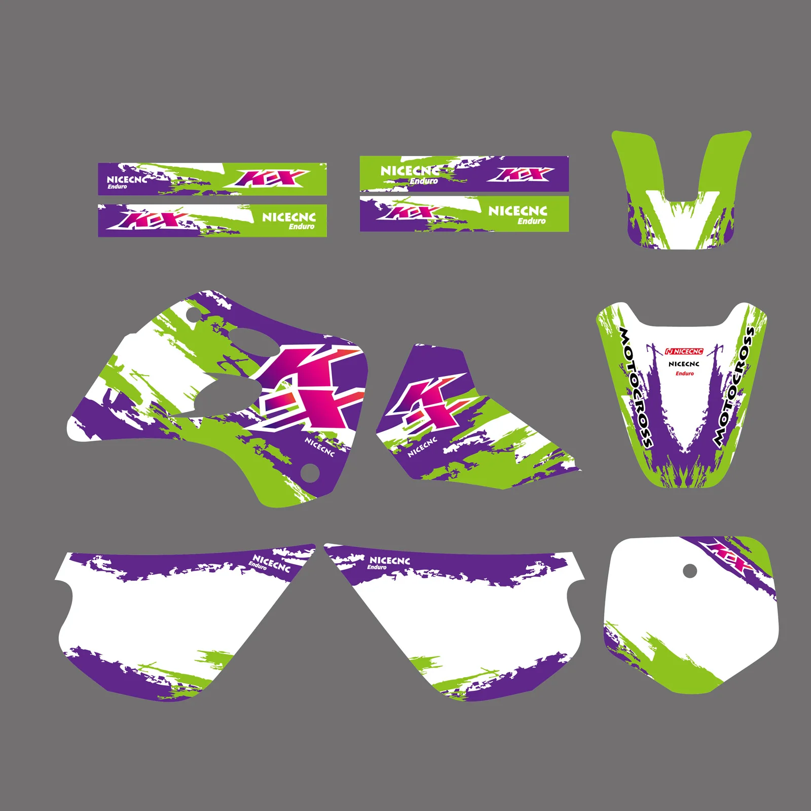 

NICECNC For Kawasaki KX80 KX 80 1994 1995 1996 1997 Motocycle Fairing Graphics Backgrounds Decals Stickers Kit Customize