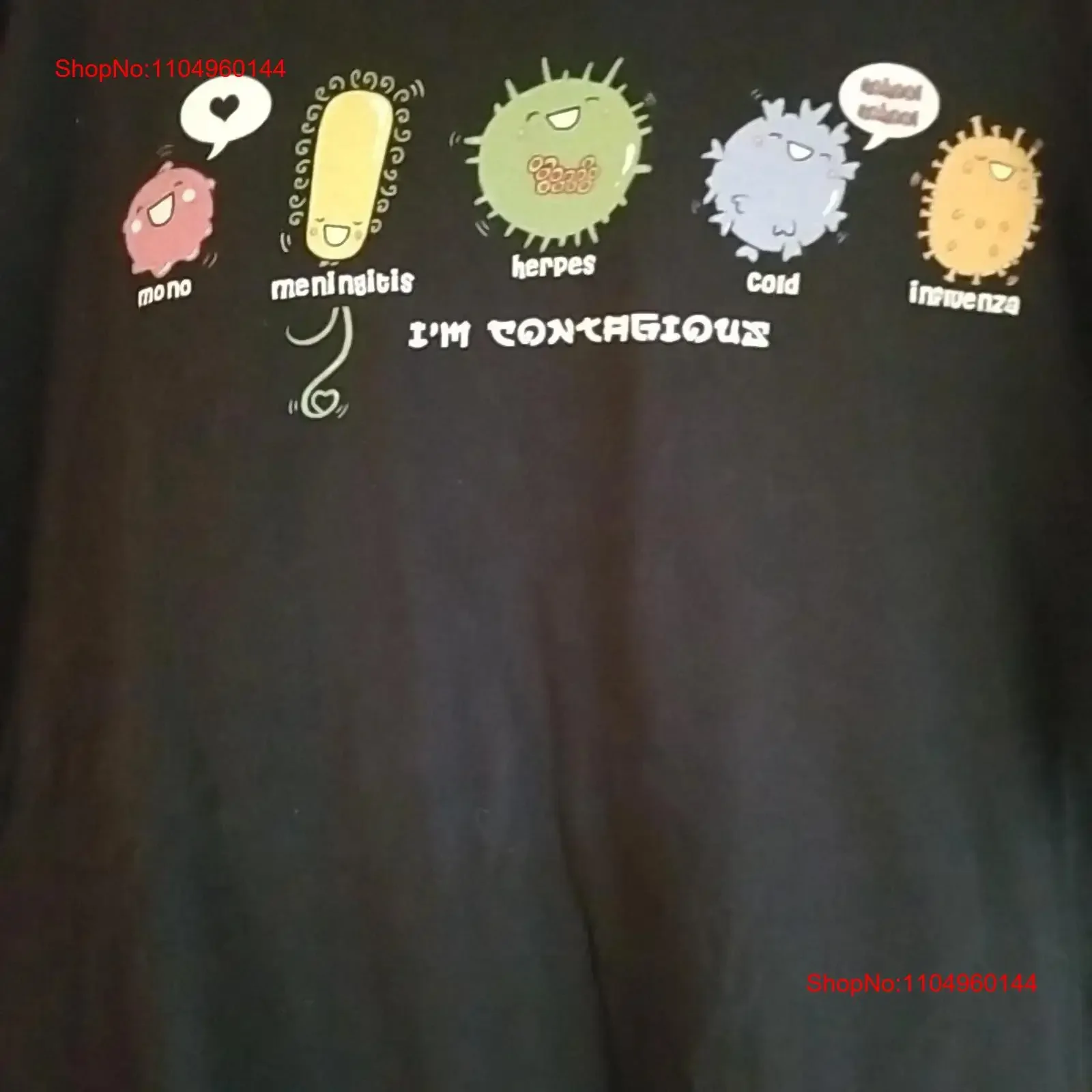 

Vintage Funny T Shirt I'm Contagious Cartoon Diseases 3XL 90's vintage Washed graphic Soft Unisex Breathable Comfortable