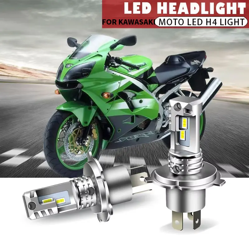 Motorcycle Headlight 12000LM 60W H4 CSP LED Bulbs Headlight Fanless Wireless Mini Size Design For Kawasaki Ninja ZX9R 1994-2003