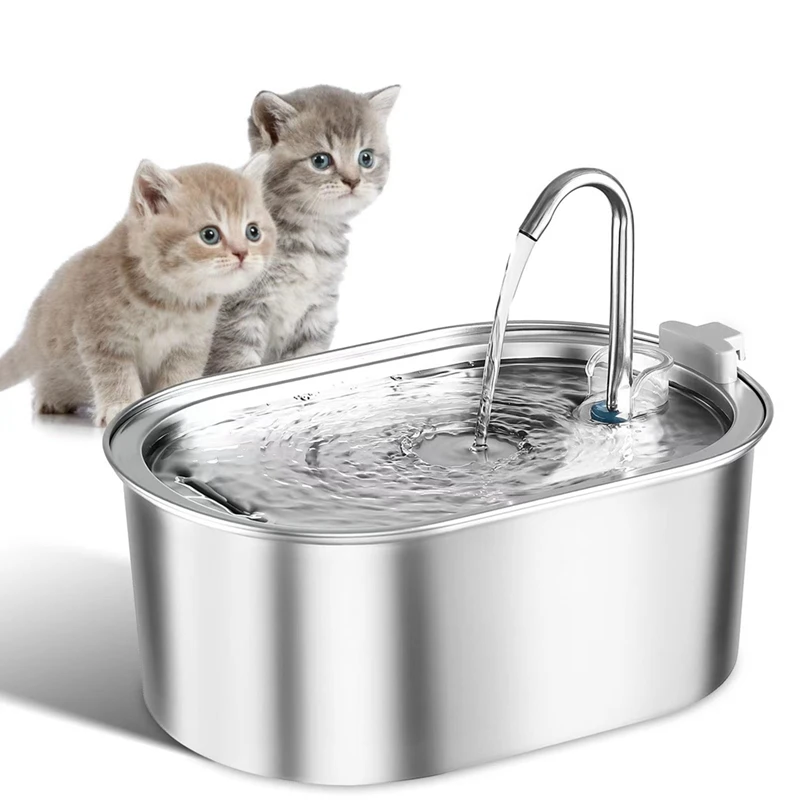 

Cats Water Fountain Stainless 108Oz/3,2L Pet Water Fountain Dog Water Dispenser Cats Fountains for Drinking Bowl EU PLUG