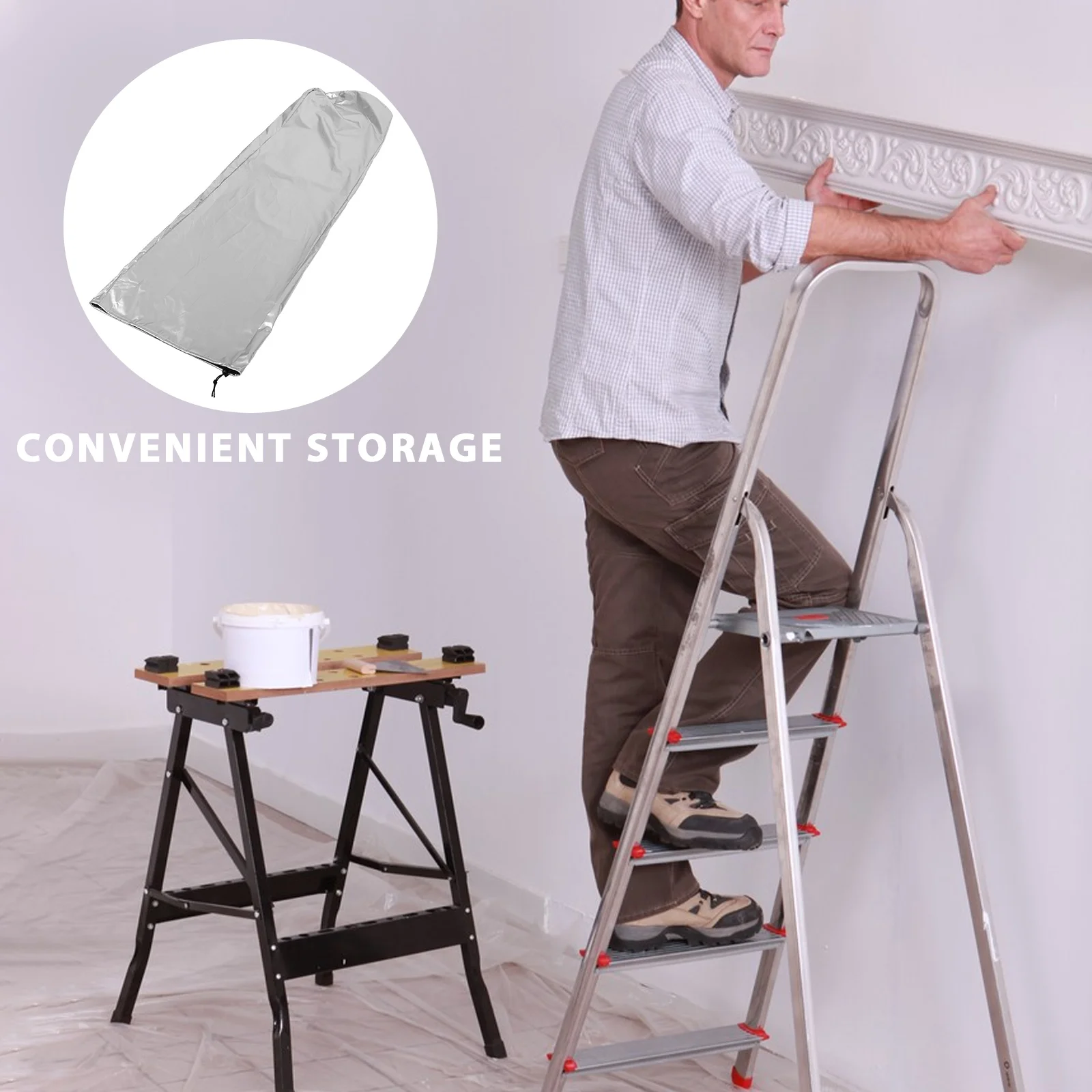 Faltbare Leiterabdeckung, wasserdicht, Staubschutz, Oxford-Stoff, Aufbewahrung im Freien, Bauwerkzeuge, Terrassenschutz