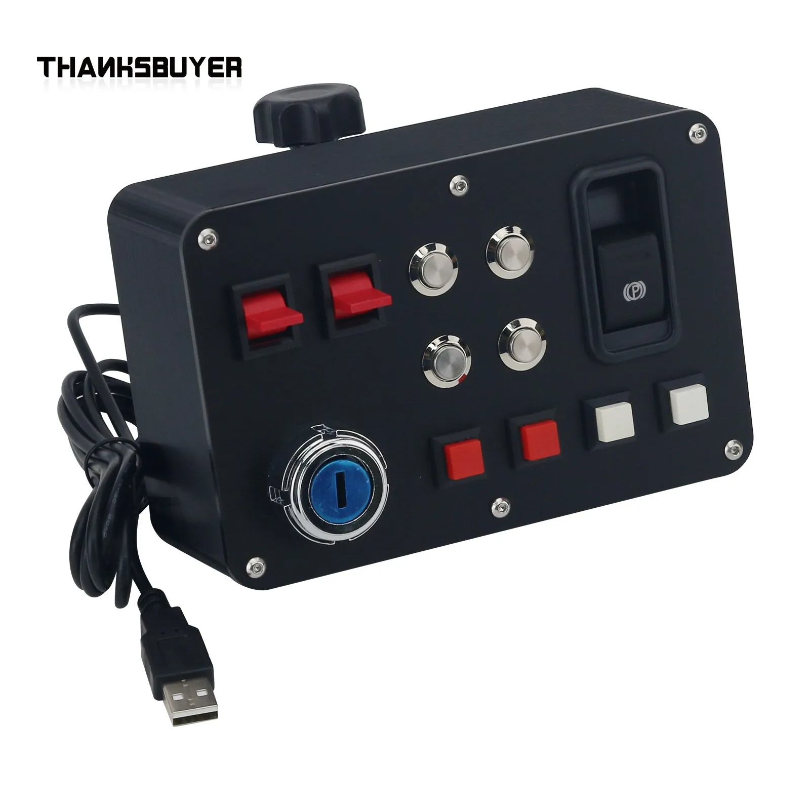 Racing Game Simulation Central Control Box with PETG 3D-printed Shell Support USB Plug and Play