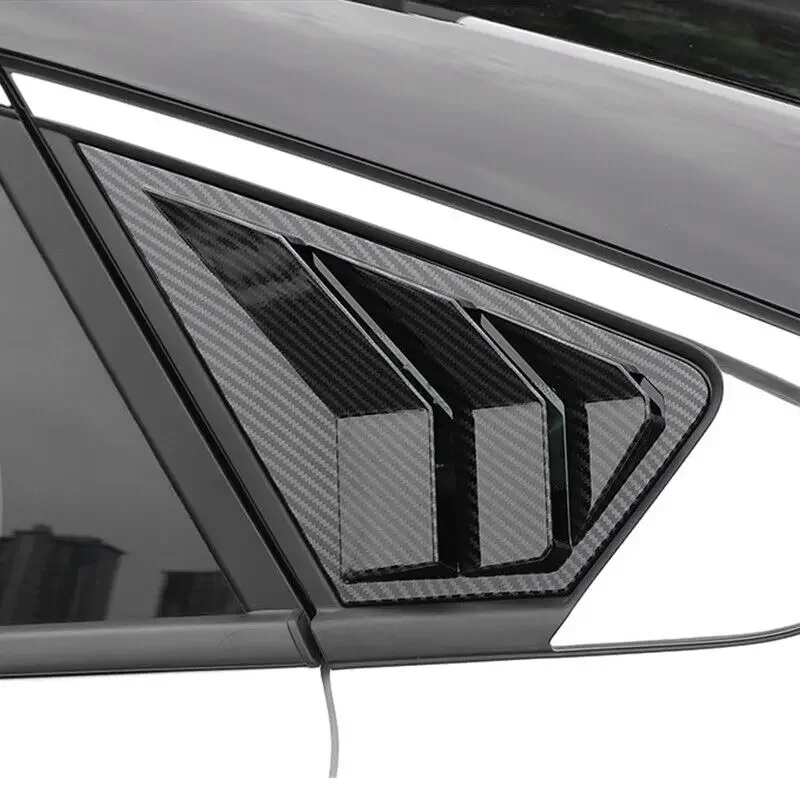 For Ford Mondeo Fusion Sedan 2022 2023 Car Rear Louver Window Side Shutter Cover Trim Sticker Vent Scoop ABS Carbon Fiber Auto