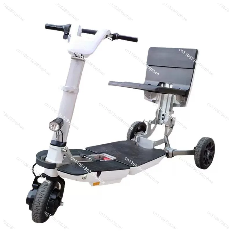 Intelligent electric tricycle elderly scooter one-button remote control electric folding battery car for the elderly