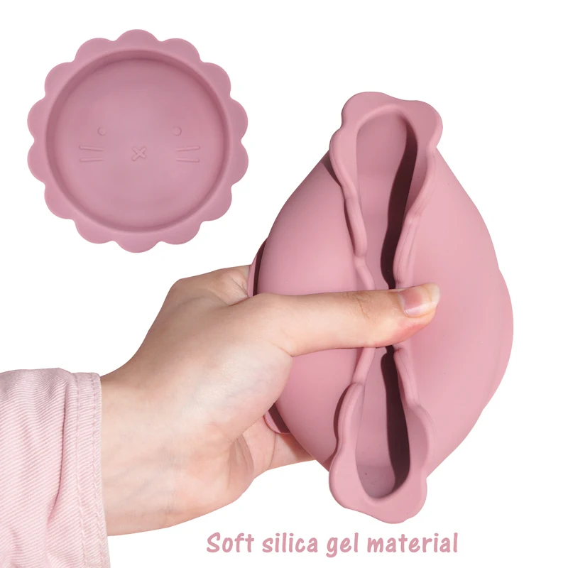 Cuencos de succión de silicona para bebés, platos de alimentación impermeables para bebés, vajilla para niños, platos, utensilios de cocina