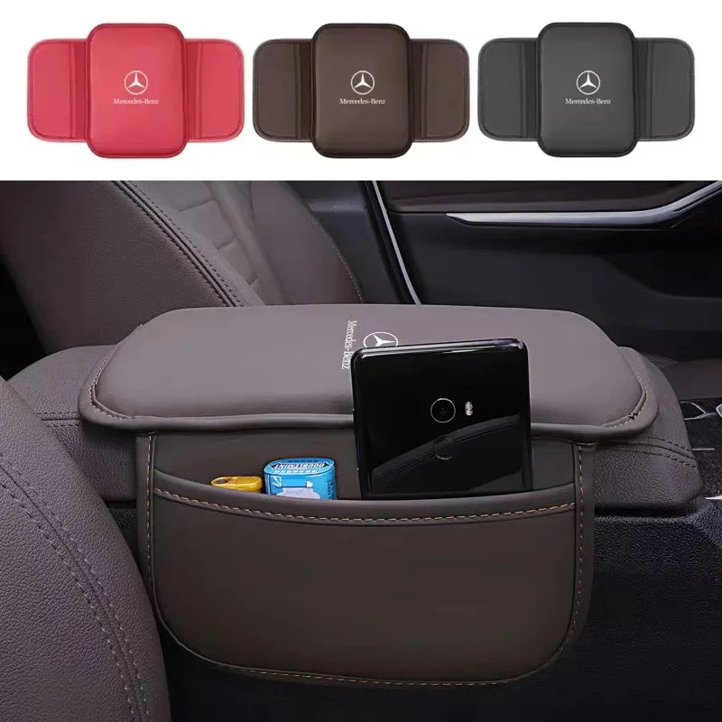 Car Seat Armrest Box Protector Cushion Storage Box Cover Pad For Mercedes Benz AMG E S C A B Class GLE GLS CLS GLC W204 W205