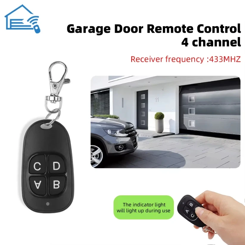 

1-50pcs 433MHz Remote Control Universal Garage Remote 4 Buttons Duplicator Controller Replacement Wireless Car Keys for Garage