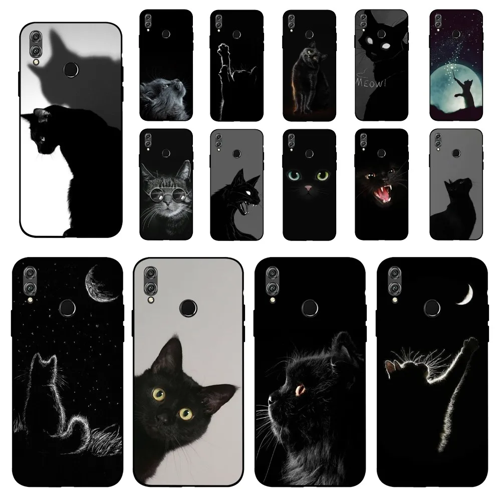 Black cat Phone Case For Huawei Honor 10 lite 9 20 7A pro 9X pro 30 pro 50 pro 60 pro 70 pro plus