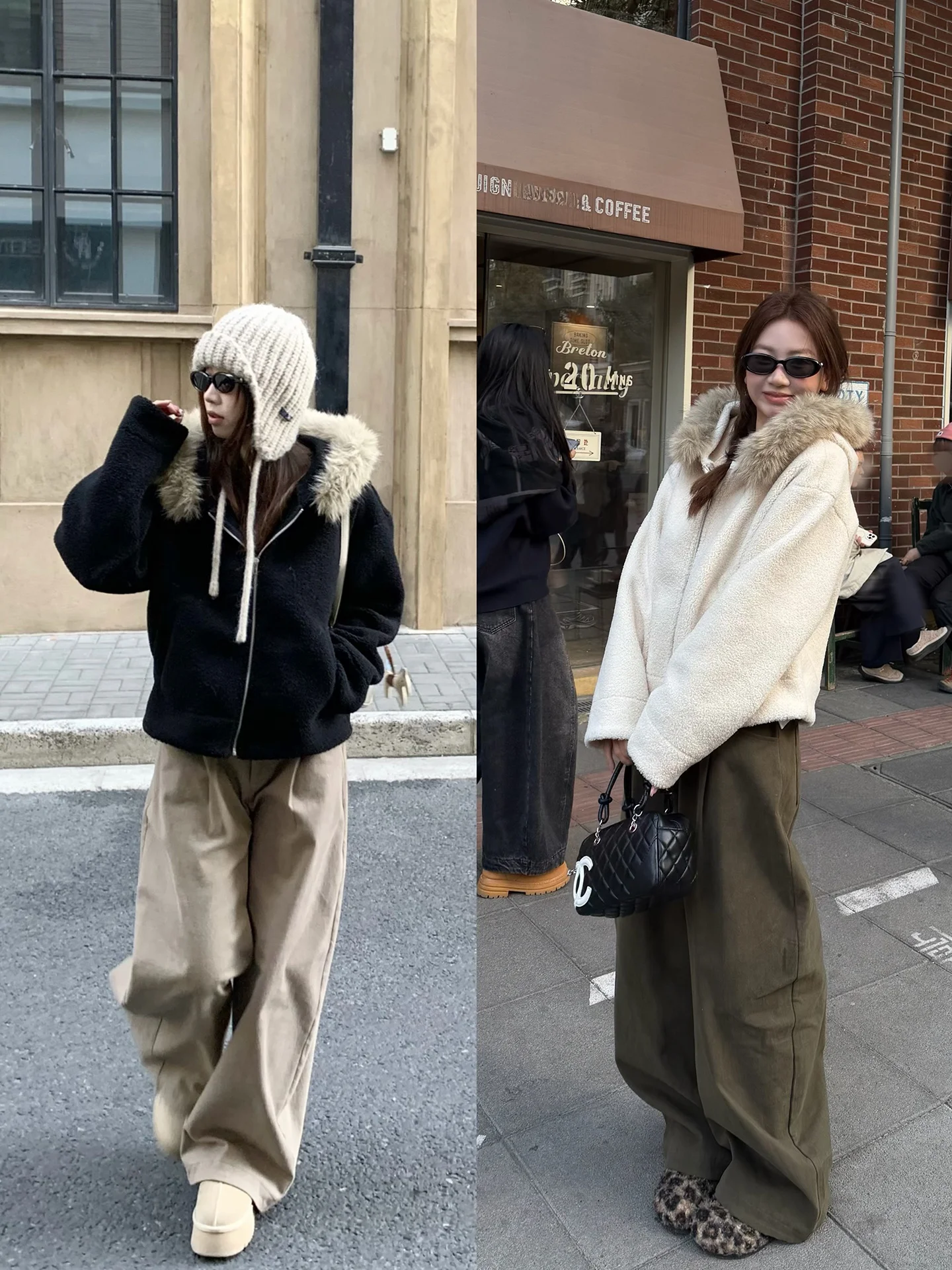 

Модное женское свободное повседневное зимнее пальто с капюшоном, шерстяное пальто с мелким ворсом, для повседневной носки...