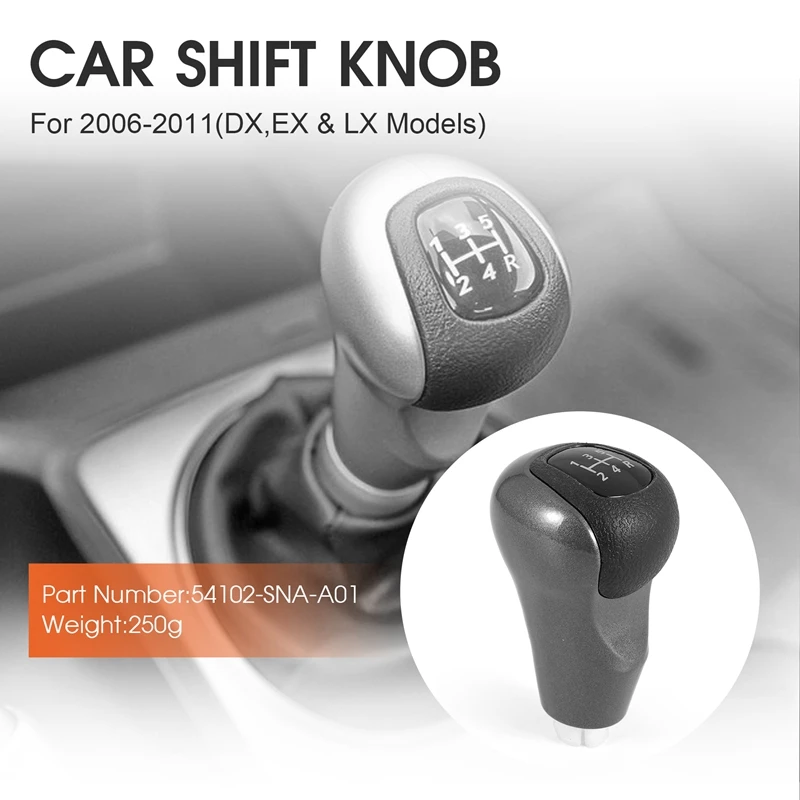 

5 Speed Mt Car Shift Knob Shift Ball Shifter Shift Head For Honda Civic Dx Ex Lx 2006-2011 54102-Sna-A01