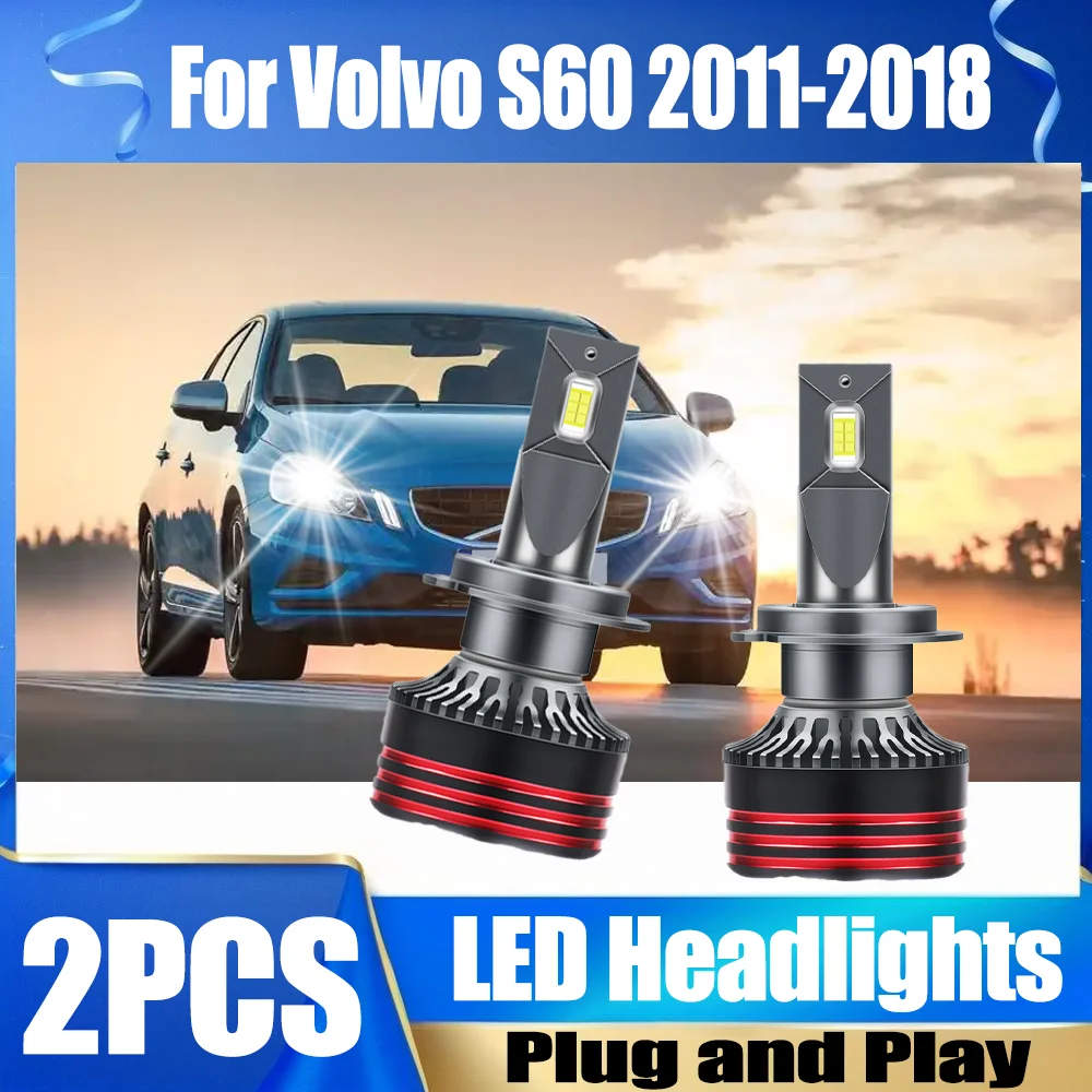 

2 шт. 30000LM автомобильные фары лампы H7 светодиодные автомобильные фары 150 Вт высокой мощности 6000K белый Plug and Play 12 В для Volvo S60 2011-2018