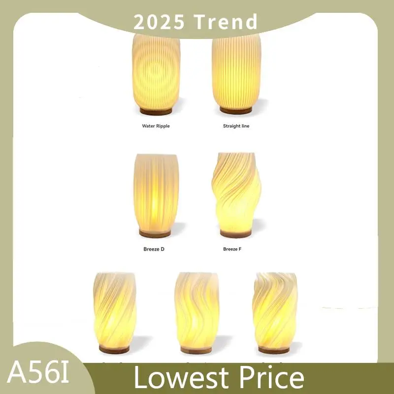 

A56I Top Bedside Lamps For Nightstand Lamp Vintage Striped Small Night Light Lamp For Study & Decoration