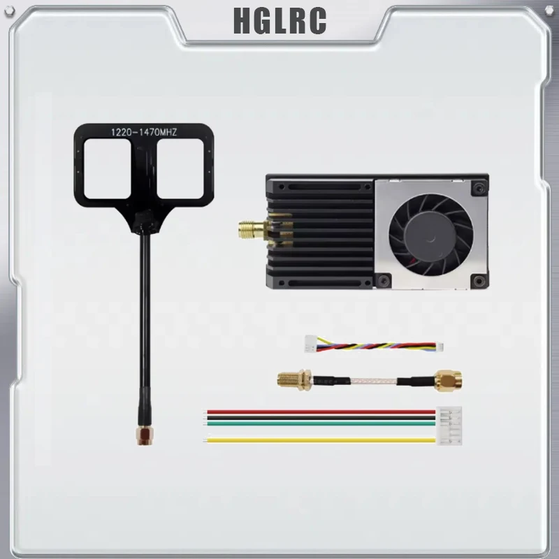HGLRC ZEUS 1.2G 4,5 W VTX 8CH 25 mW / 800 mW / 4,5 W Leistung einstellbare Bildübertragung integrierter Lüfter 2-8S geeignet für Modellflugzeuge