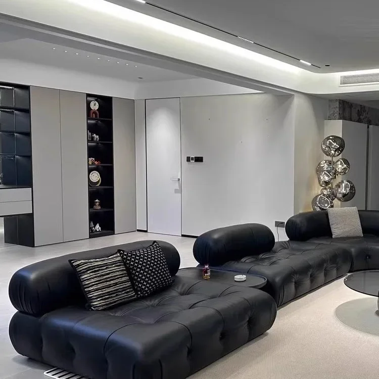 Italian antique designer Bauhaus creative sofa light luxury large flat floor living room free combination module sofa