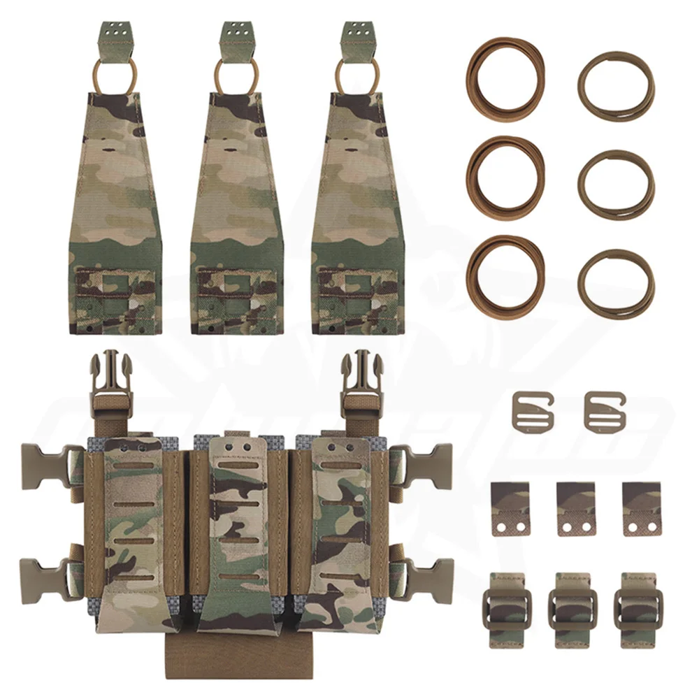 OPHIDIAN  Multifunction 5.56 Triple Magazine Pouch Plate, Triple Charge Equipment Package, Elastic Rope Handle, Widely Applicabl