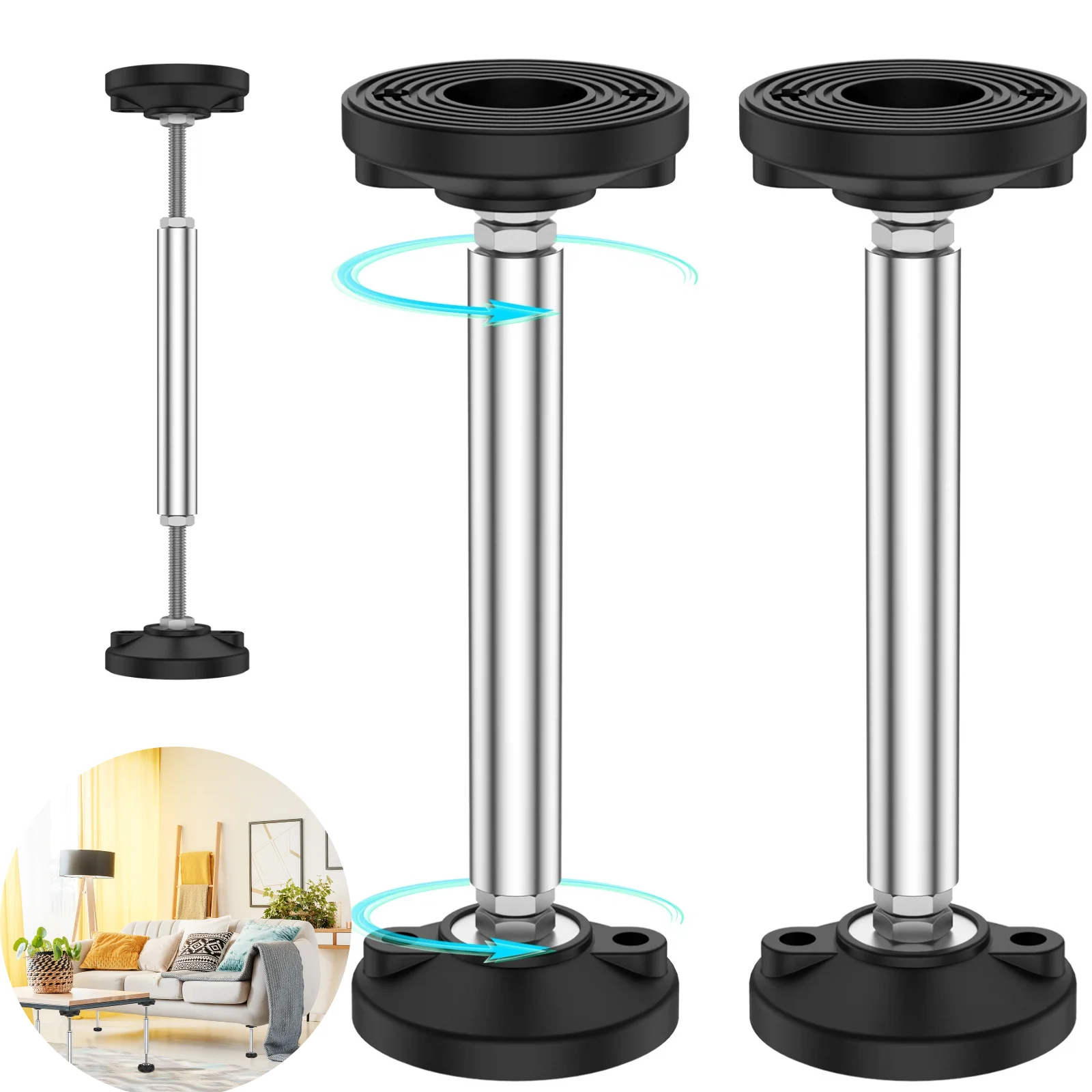 

2pcs telescopic support rod stainless steel cabinet adjustable support rod high load-bearing and high hardness support frame